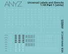 ANYZ Universal Labels and Stencils 1:48 Part 1 (white) thumbnail