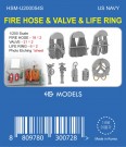 HS Models 1:200 - US Navy Fire Hose & Velve, Life Ring Set thumbnail