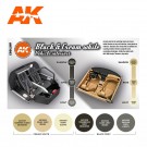 AK-Interactive AK 11683 BLACK & CREAM WHITE VEHICLE INTERIORS SET thumbnail