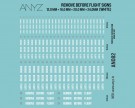 ANYZ Remove before flight signs 12,0 mm + 16,0 mm + 20,0 mm + 24,0mm (WHITE) thumbnail