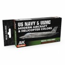 AK-Interactive RCS116 US Navy & USMC Modern Aircrafts and Helicopters Set  thumbnail