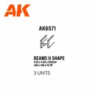 BEAMS H SHAPE 4.0 x 4.0 x 350 mm x 3 units STYRENE thumbnail