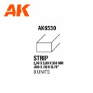 Strips 2.00 x 3.00 x 350mm - STYRENE STRIP thumbnail