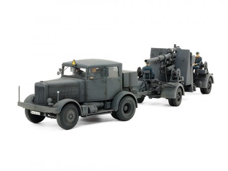 Tamiya 1:48 - German Heavy Tractor SS-100 and 88mm Gun Flak37 Set (37027)