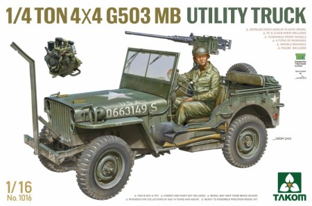 Takom 1:16 - 1/4 Ton 4x4 G503 MB Utility Truck (1016)