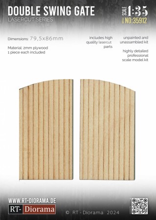 RT-Diorama 1:35 - 35912 Lasercut Double-Leaf Door