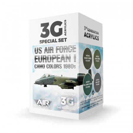 AK-Interactive AK11749 US Air Force European I Camo Colors 1980s