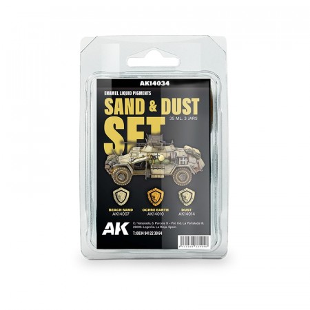 AK-Interactive AK14034 Sand & Dust Set - Enamel Liquid Pigment
