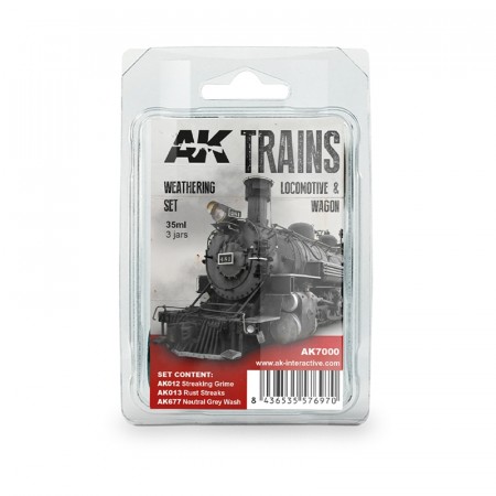 AK-Interactive AK7000 Trains locomotive & wagon - Weathering Set