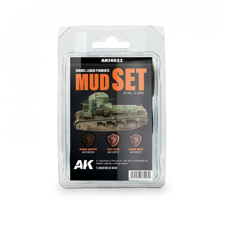 AK-Interactive AK14033 Mud Set - Enamel Liquid Pigment