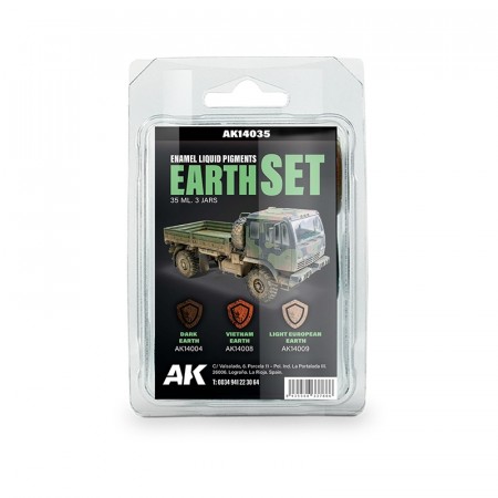 AK-Interactive AK14035 Earth Set - Enamel Liquid Pigment